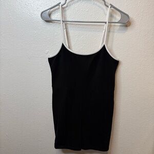 Edikted Black and White Spaghetti Strap Body Con Contrast Romper Y2K Size Large